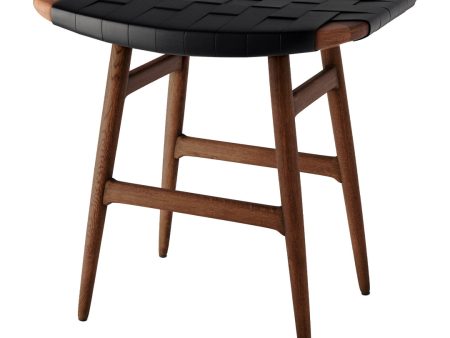 Freja Stool - Leather Stripe Seat For Sale