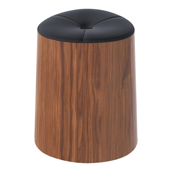 P.O.V. Stool - Upholstered - American Walnut Frame - Stackable For Cheap