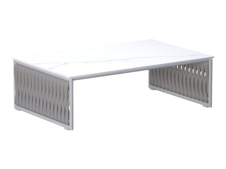 Basket Outdoor Coffee Table w  Marble Top Online now