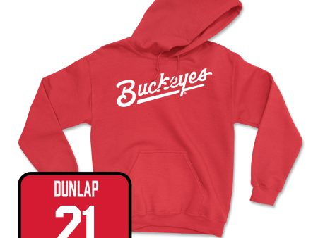 Red Men s Ice Hockey Script Hoodie - Joe Dunlap Online now