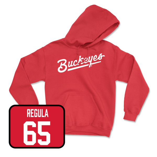 Red Men s Ice Hockey Script Hoodie - Davis Burnside Hot on Sale