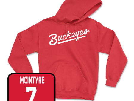 Red Men s Ice Hockey Script Hoodie - Davis Burnside Hot on Sale